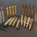 Bullet Rifle Bullet Machine Gun Bullet Ammunition Piercing Bullet Case Bullet Low Mold Low Face Bullet Simple Mold Game Bullet 3d model