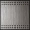 Modern Background Wall Featuring Gray Wooden Panels Neatly Arranged With Hollow Holes