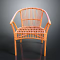Rattan Furniture Chair With Woven Back Armrests And Casual Seating Design