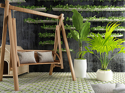 Modern swing plant wall decoration swing potted plants and flowers model