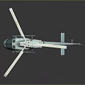 Light Colored Helicopter With Rotors And Reflective Surface On Dark Background 3d model