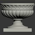 White Decorative Bowl With Ornate Base And Square Pedestal Stand