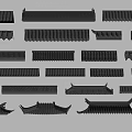 Traditional Architectural Components Featuring Various Ornamental Design Styles And Shapes
