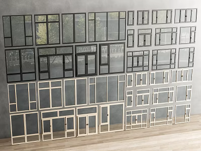Modern window combination window glass window floor-to-ceiling window balcony window bay window bedroom window casement window door and window stainless steel sliding window 3d model