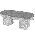 Natural Stone Leisure Chair With Irregular Shape And Gray Textured Surface