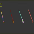 Magical Wands Featuring Various Colors Decorative Designs Top Balls Stripes And Wooden Handles