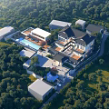 Traditional Chinese Single Family Villa Featuring Pagoda Roof Courtyard And Lush Greenery