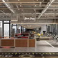 Modern Fitness Gym Interior With Spacious Layout Various Workout Equipment And Vending Machines