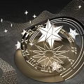 Sparkling Star Shaped Art Installation With Curved Structures And Small Lights 3d model