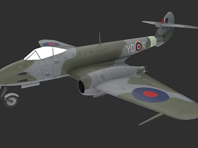 Vintage Twin Engine Fighter Jet Camouflage Paint Roundel On Wings YP OR Markings 3d model