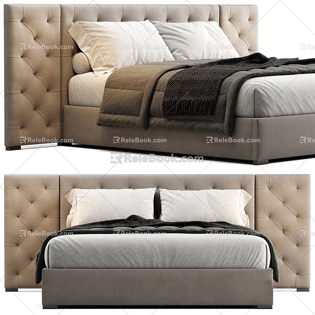 MODENA FABRIC DIAMOND Bed Standard Double Bed Bed Bed with Buckle Double Bed Master Bed model