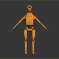 Orange Robot 3D Design Featuring Mechanical Structure And Humanoid Features 3d model