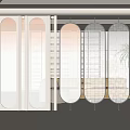 Modern partition glass screen partition 3d model