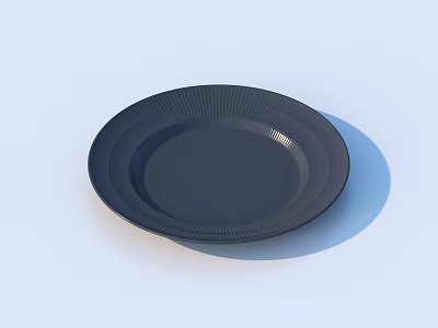 Elegant Dark Blue Textured Dinnerware Set With Round Plates For Dining 3d model