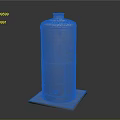 Copper Colored Cylindrical Metal Container With Holes Seams And Square Base