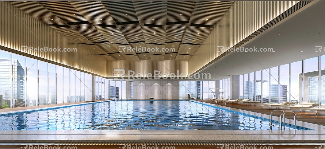 modern swimming pool 3d model