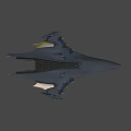Futuristic Spaceship 3D Model With Sleek Design Multiple Engines And Weapon Turrets