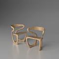 Modern Wooden Single Chair With Unique Curved Structure And Natural Design