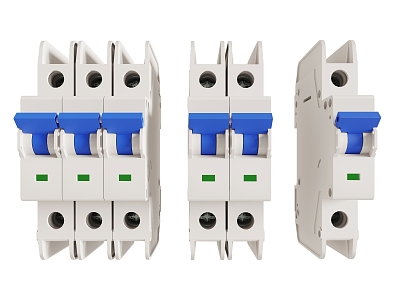 Modern air switch circuit breaker leakage protector electrical switch fuse switch 3d model