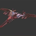 Red Modern Fighter Jet Model With Weapons Wings And Sleek Design 3d model