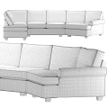 White Upholstered Sectional Sofa In Modern Living Room With Comfortable Seats 3d model