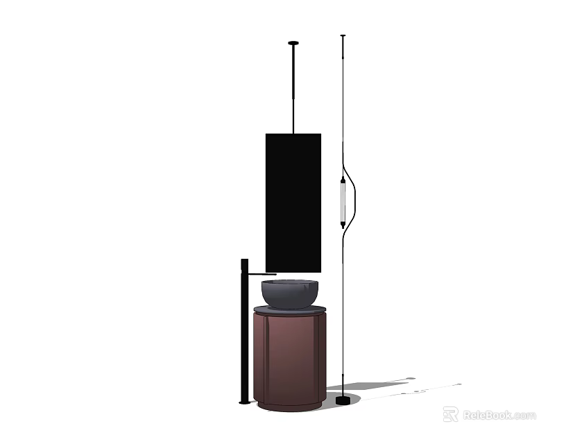 Minimalist Modern Washbasin Design With Wooden Cabinet Ceramic Basin And Mirror 3d model 