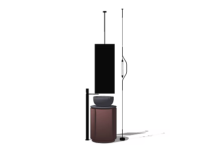 Minimalist Modern Washbasin Design With Wooden Cabinet Ceramic Basin And Mirror 3d model