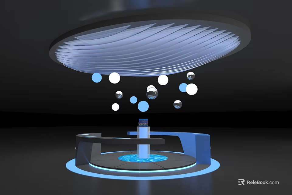 Modern Kitchen Interior Design With Island Counter And Appliances 3d model