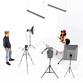 Modern photographic equipment studio 3d model