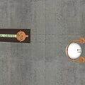 Urban Road Facilities with Fee Sign and Motor Vehicle Indicator on Concrete Wall