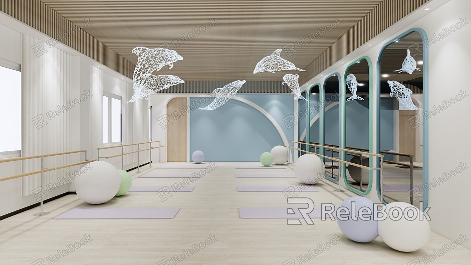 Wind Kindergarten Indoor Space Dance Room Teaching Room Training Room model