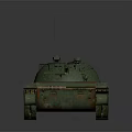 Detailed 3D Rendered Green Military Tank With Turret Gun Barrel And Tracks