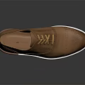 Brown Leather Lace Up Brogue Shoes With White Sole For Casual Style