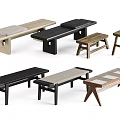 Various Styles Wooden Stools And Benches With Modern Design And Different Colors