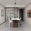 Modern Minimalist Open Living And Dining Room Interior Design With Cozy Sofas And Large Windows