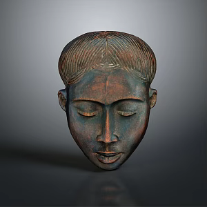 Metal Head Warrior Head Statue Figure Portrait Old Man Portrait Old Man Human Head 3d model