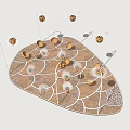 Artistic Decorative Installation With Leaf Shaped Base Net Like Structure Golden Elements And White Decorations 3d model