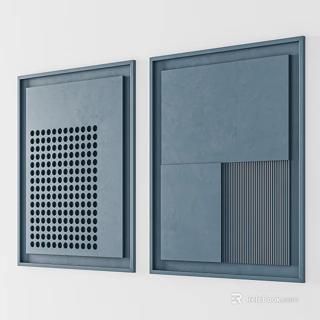 Modern Gray Wall Panel Design With Perforated Holes And Textured Sections 3d model