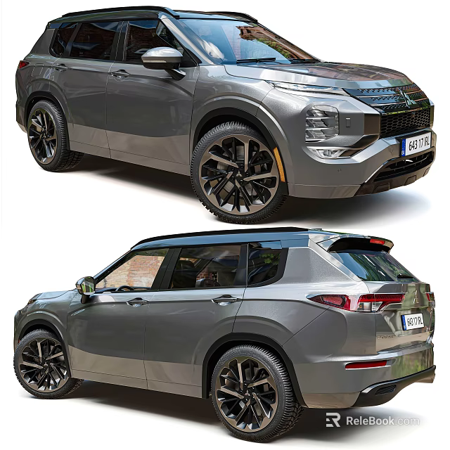 Mitsubishi SUV Car Front And Rear View 3d model 