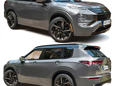 Mitsubishi SUV Car Front And Rear View 3d model
