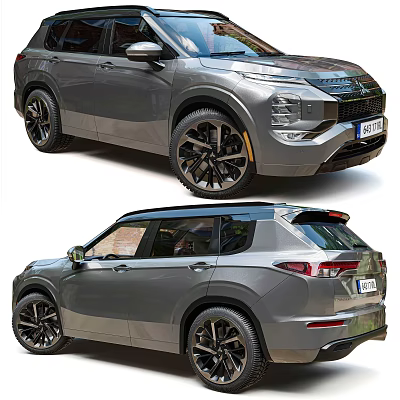 Mitsubishi SUV Car Front And Rear View 3d model