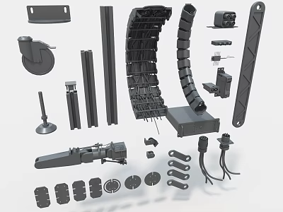 High Quality Industrial Equipment Parts Including Various Mechanical Components And Metal Accessories 3d model