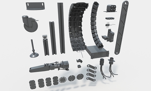 Electrical industrial parts future mechanical cube hard surface high-tech industrial parts 3d model