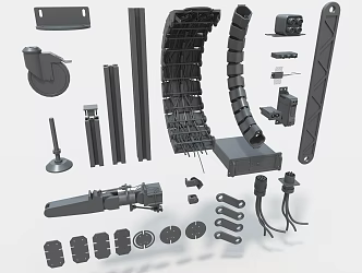 Electrical industrial parts future mechanical cube hard surface high-tech industrial parts 3d model