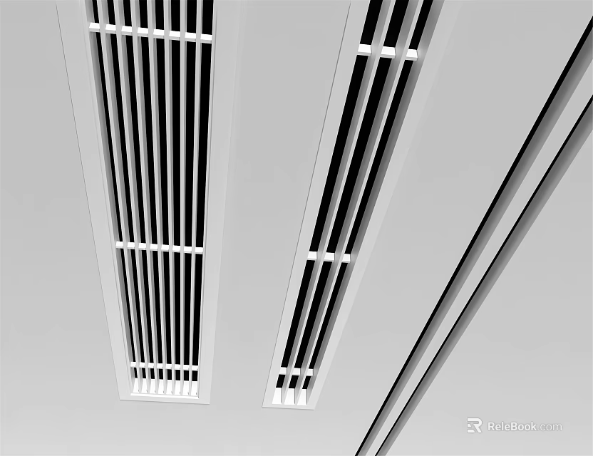 Modern Air Conditioner Vents On Ceiling With Sleek Grille Design For Home 3d model 