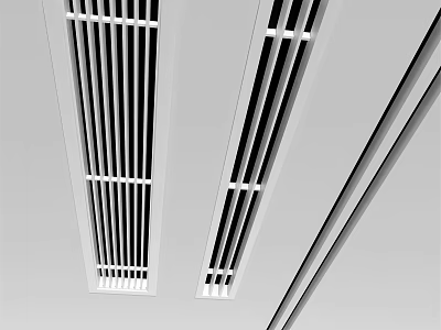 Modern Air Conditioner Vents On Ceiling With Sleek Grille Design For Home 3d model