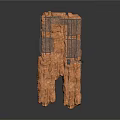 Rustic Rock Construction Element With Metal Frames And Wire Mesh