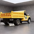Yellow Heavy Duty Dump Truck With 76 Logo And Cargo Bed Design