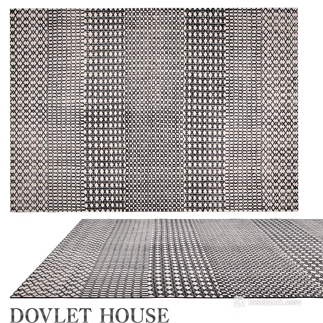 Stylish Square Rug With Geometric Grid Pattern In Neutral Tones For Home Decor 3d model 