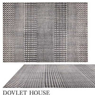 Stylish Square Rug With Geometric Grid Pattern In Neutral Tones For Home Decor 3d model